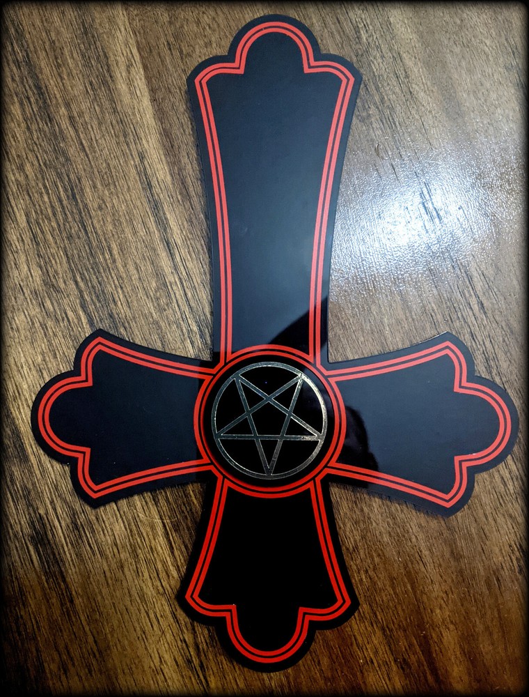 10 inch Upside Down Cross Evil Satan Hell Pentagram  Devil 666 Goth Oddities Emo
