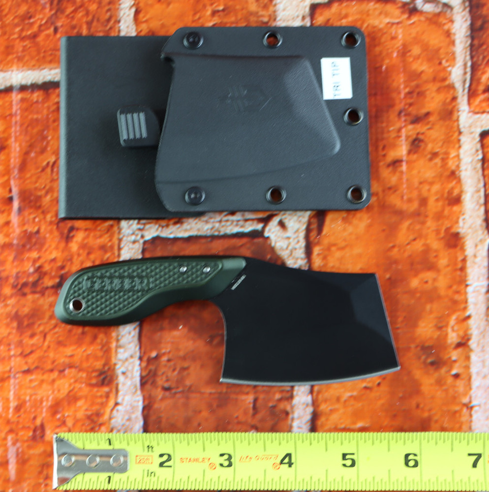Gerber Tri-Tip Green Handle Mini Cleaver w/ Sheath READ