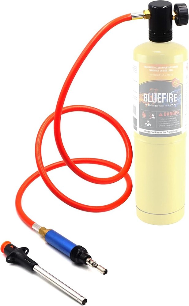 BLUEFIRE Propane/Map Gas Soldering Torch Head Multi-Function Kit with 3' Hose |