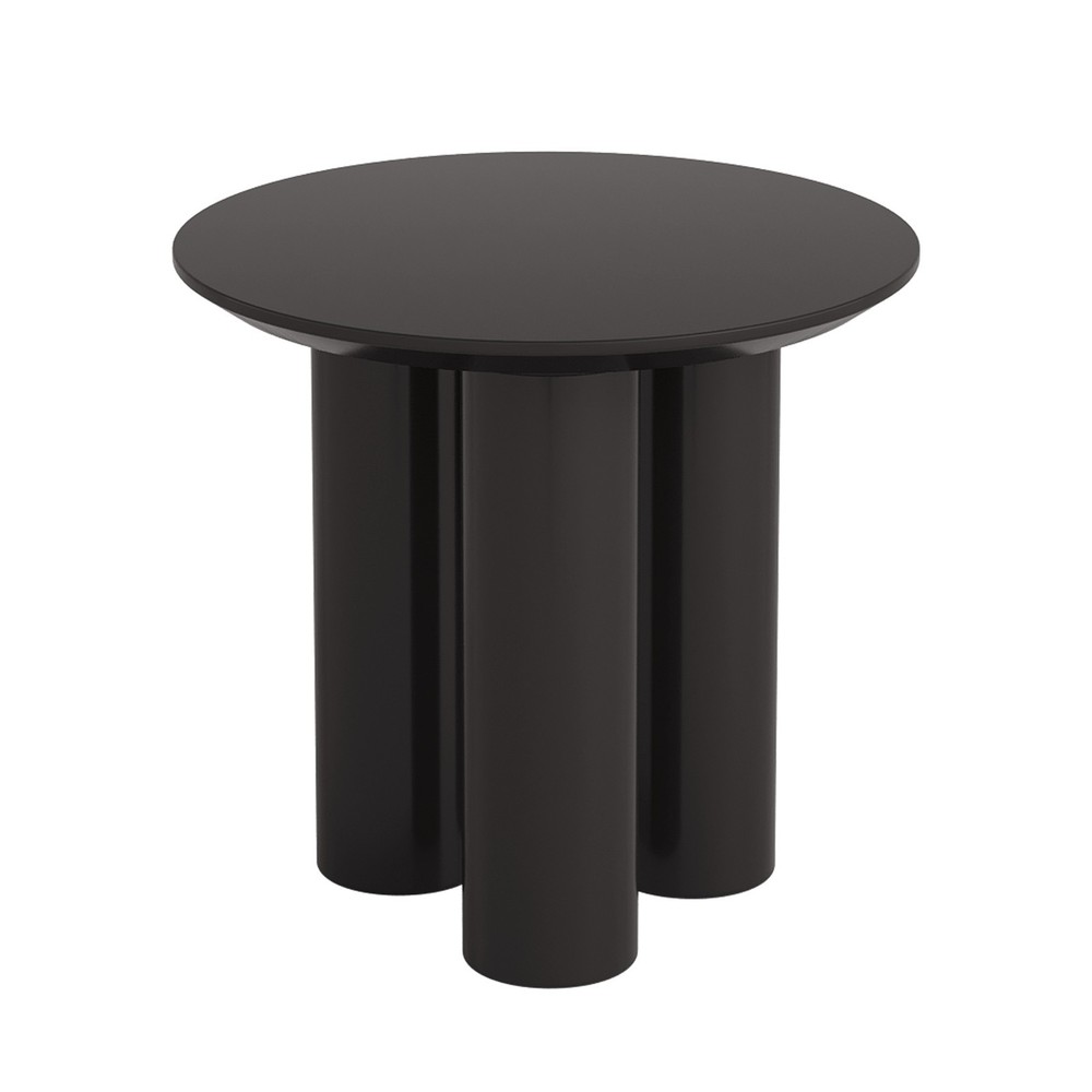 30" Round Dining Table Black Modern Kitchen Table Small Dining Room Table for 2