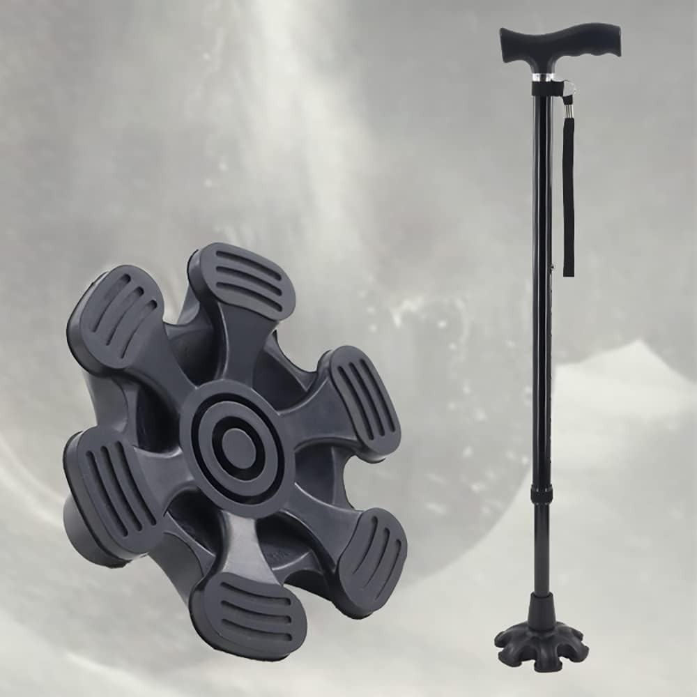Durable Self-Standing Cane Tip - 6 Support Feet for Extra Stability and Comfort