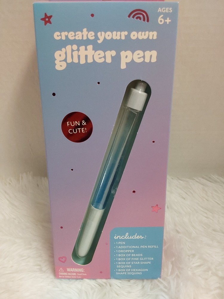 Create Your Own Glitter Pen W/Additional Pen Refill, Glitter, Sequins & Beads