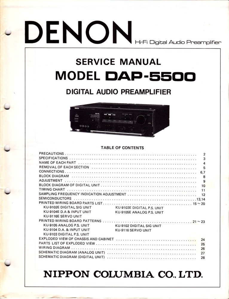 Original Denon DAP-5500 Service Manual
