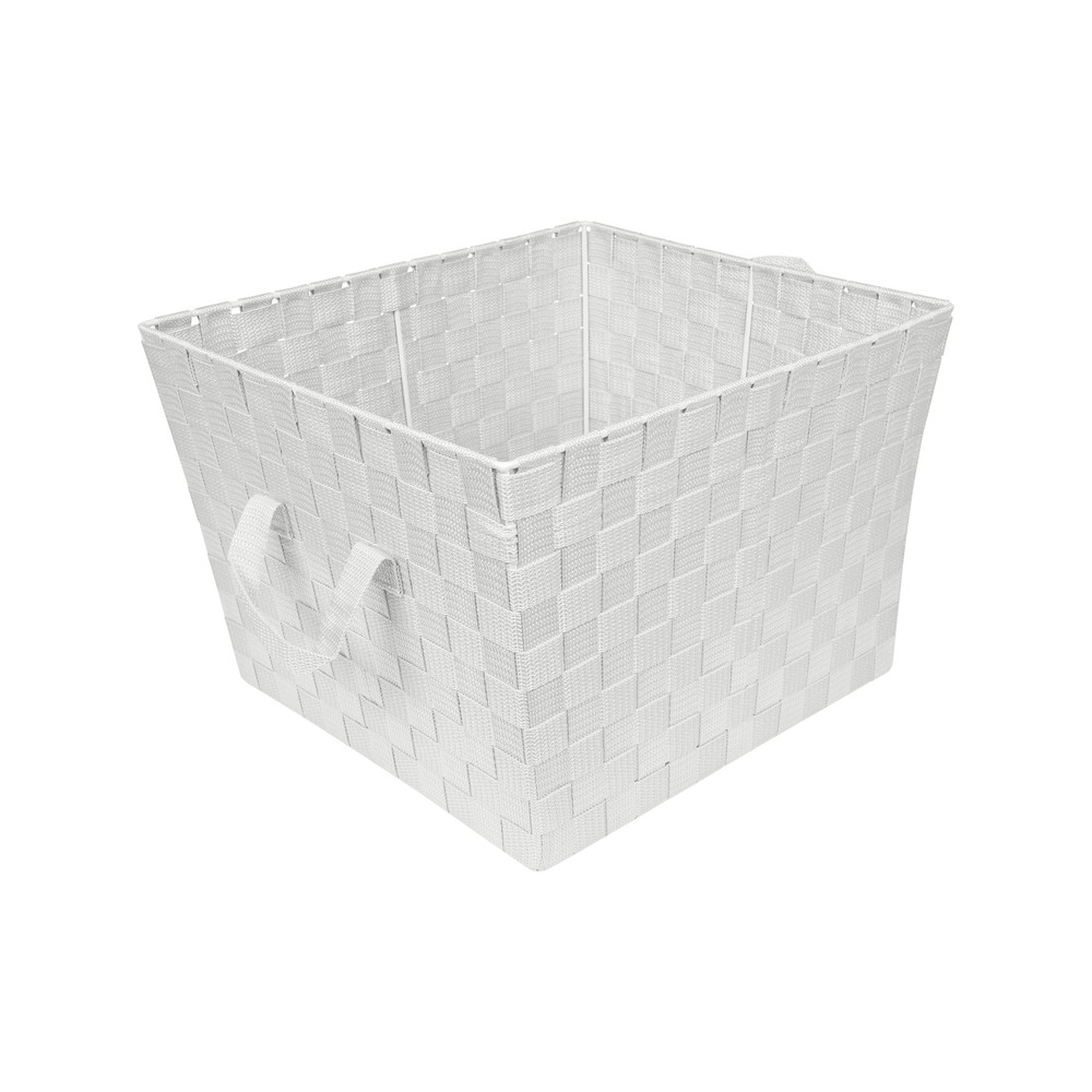 Storage Bin with Strap Handles in Gray