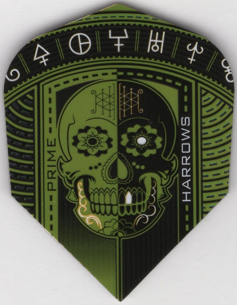 Mayan Gold Sugar Skull Dart Flights: 3 per set