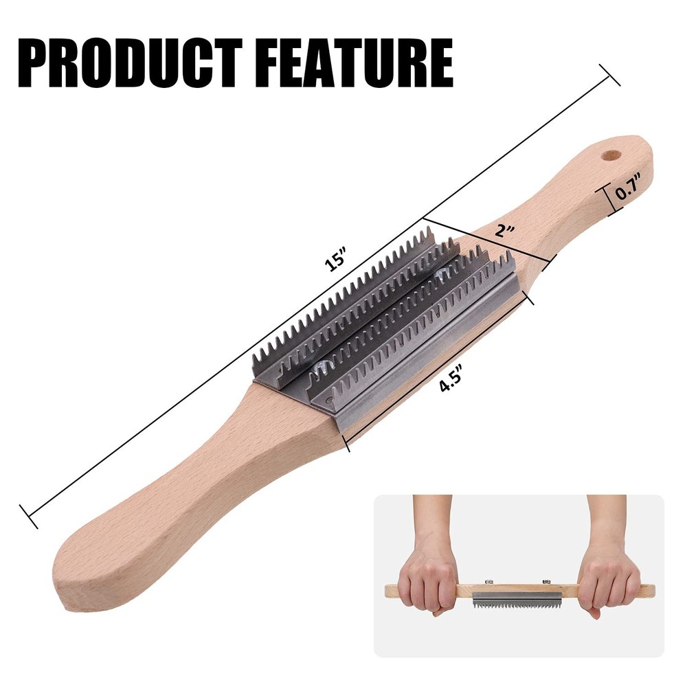 KingTool 15" Buffing Wheel Rake for Compound Cleaning with Buff Rake Metal Pl...
