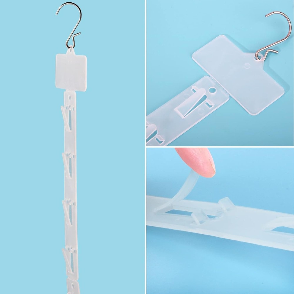 Durable Wall-Mountable Merchandise Display Strips - 12 Hanging Stations Included