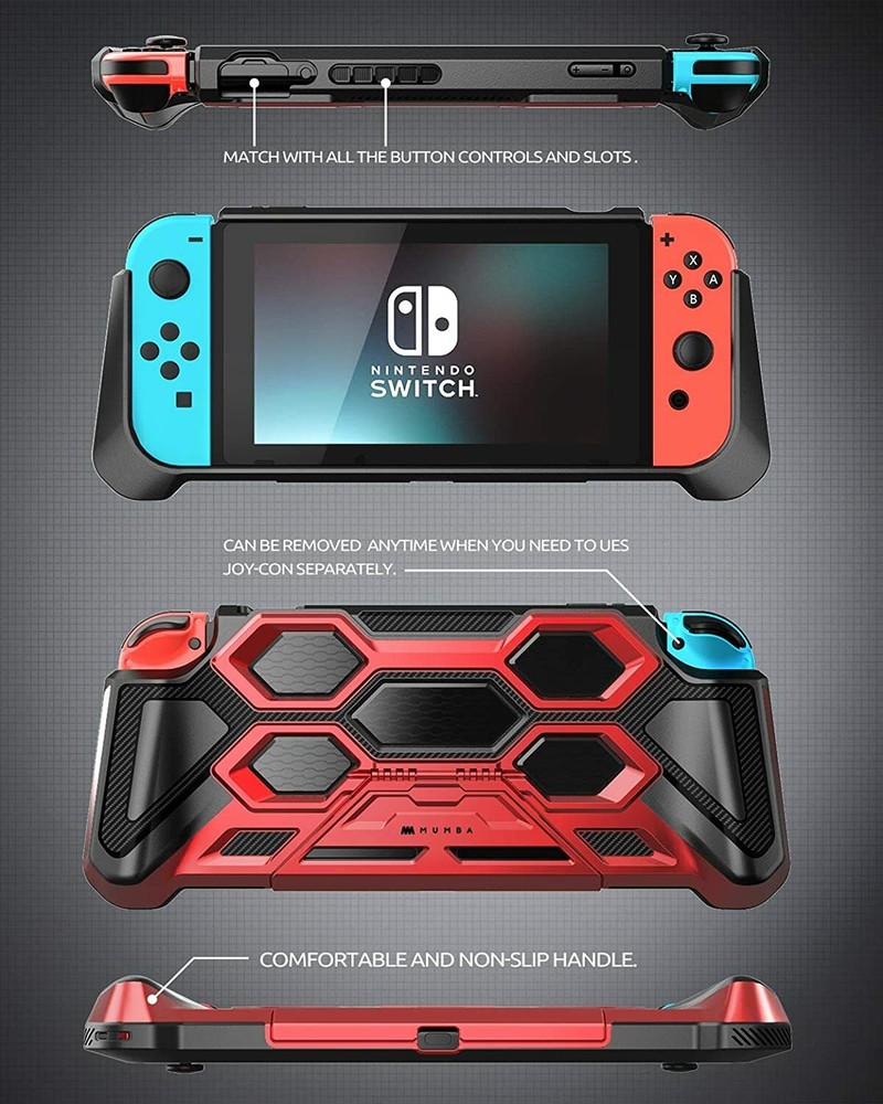 Mumba For Nintendo Switch Console Joy-Con Controller Grip Case Kickstand Cover