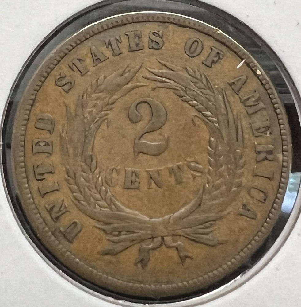 1866 2-CENT PIECE GRADES ALMOST UNCIRCULATED #2814