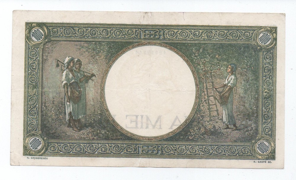 ROMANIA 1000 LEI 1941 PICK 52 LOOK SCANS