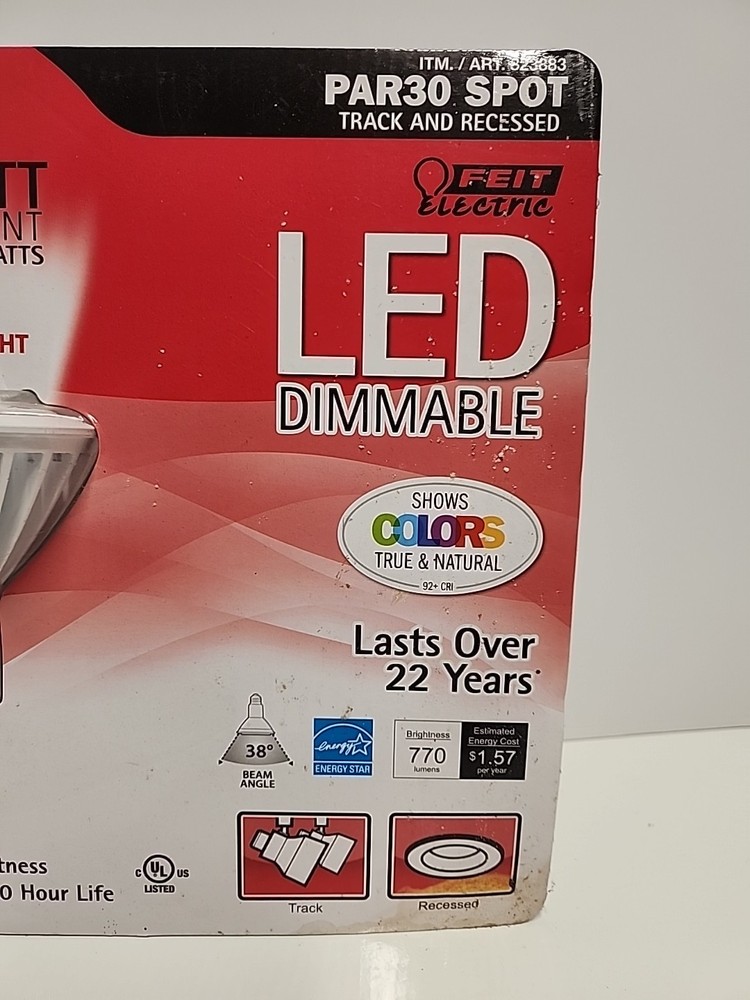Feit Electric PAR30 LED Focused Light 75 WATT Replacement Uses 13 WATTS Dimmable