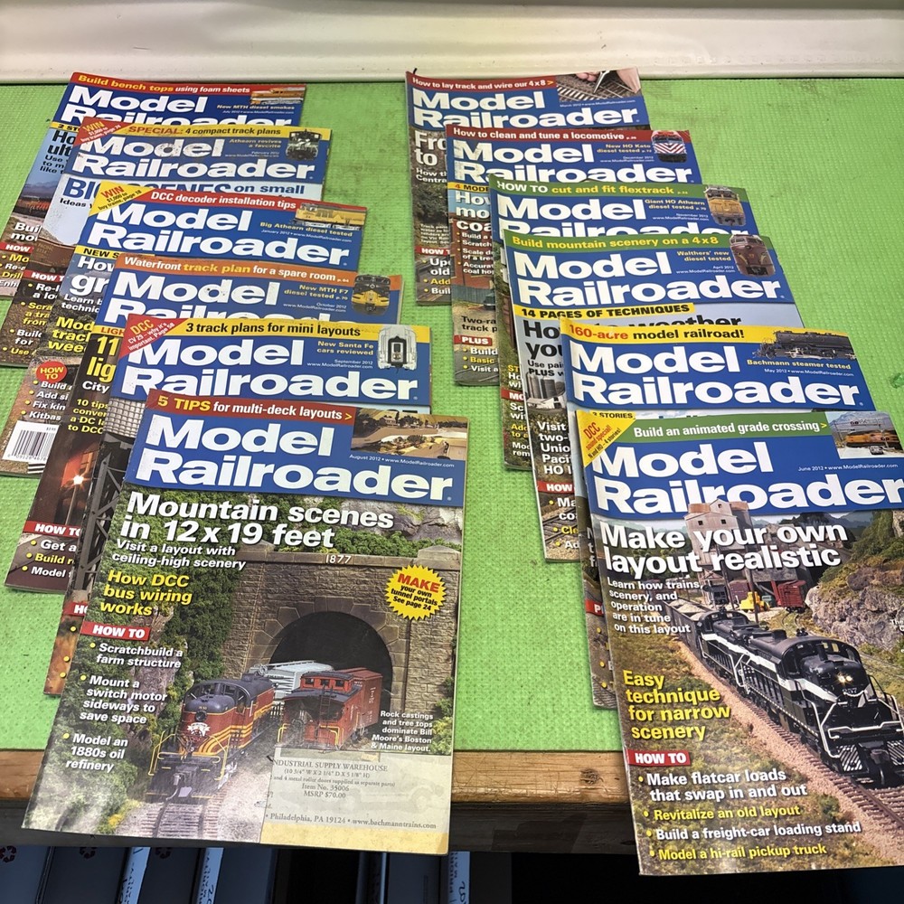 Model Railroader Magazine Lot  Year 2012
