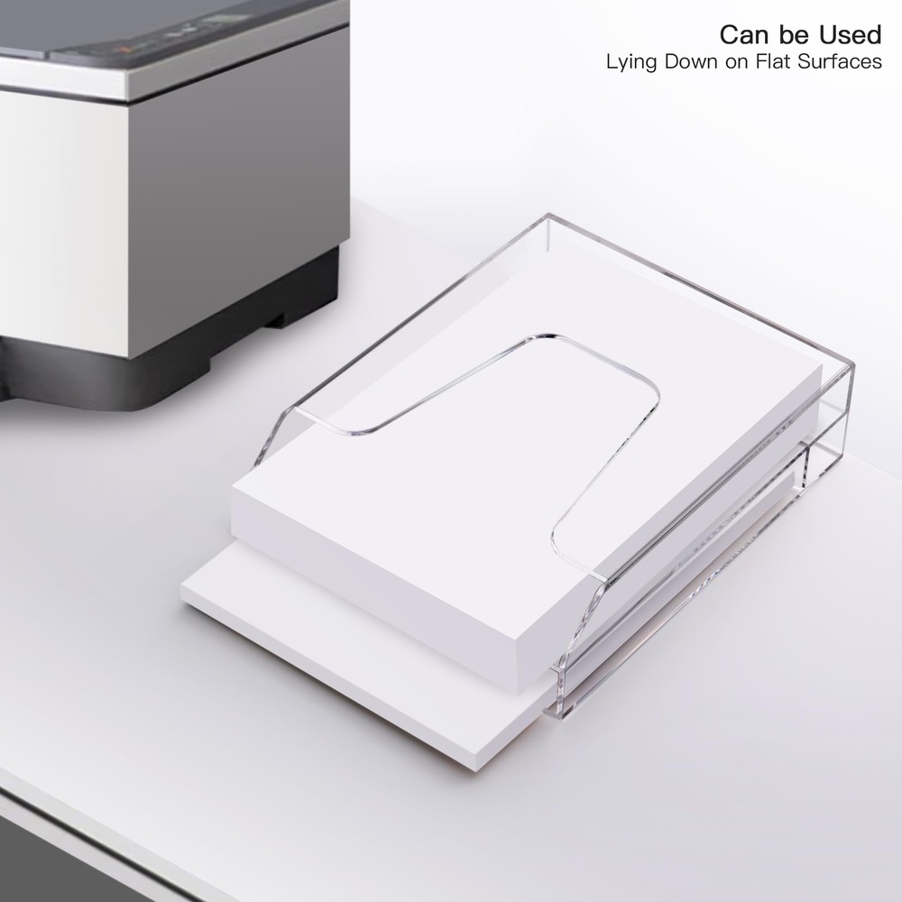 Acrylic File Folder Holder Vertical File Storage Clear Desktop Organizer 2 Po...