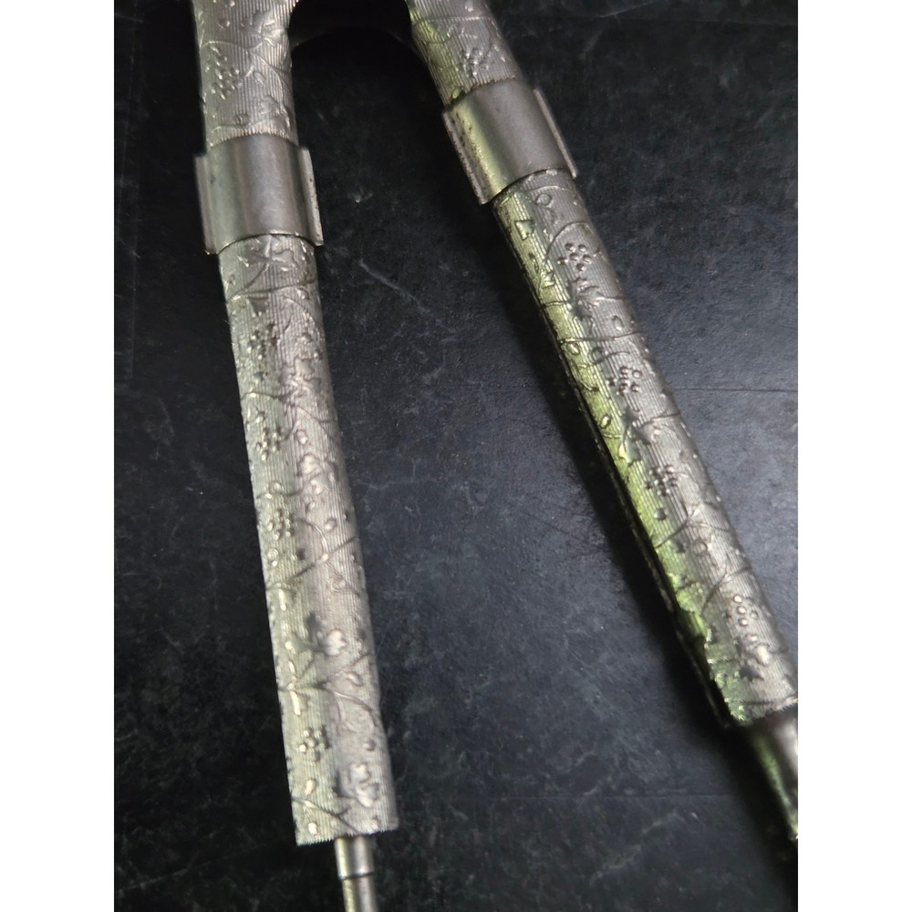 Antique Eagle Pencil Co Drafting Compass Divider Floral Engraved 5”