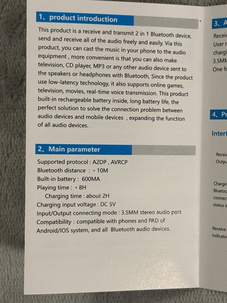Wireless 2 in 1 Audio Receiver/Transmitter