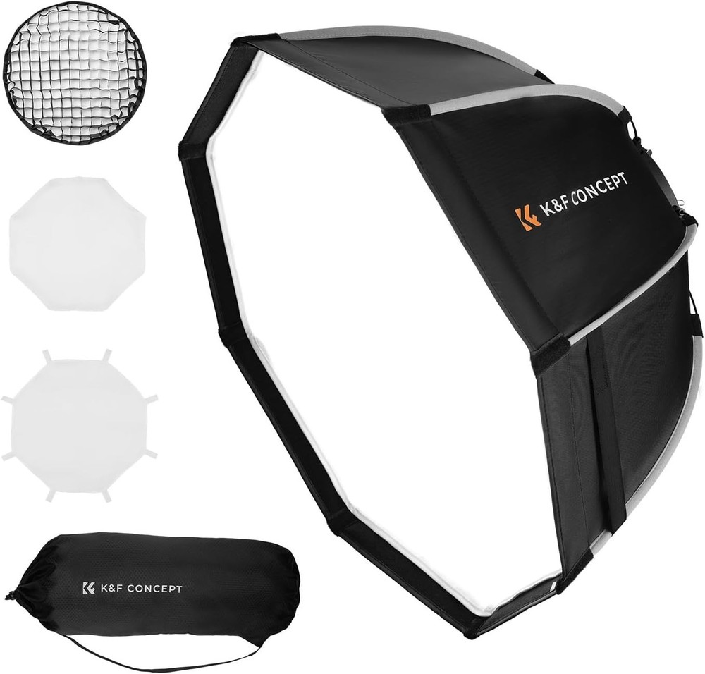 35''/90cm Octagonal Softbox, Quick Release Bowens Mount Softbox with Honeycom...