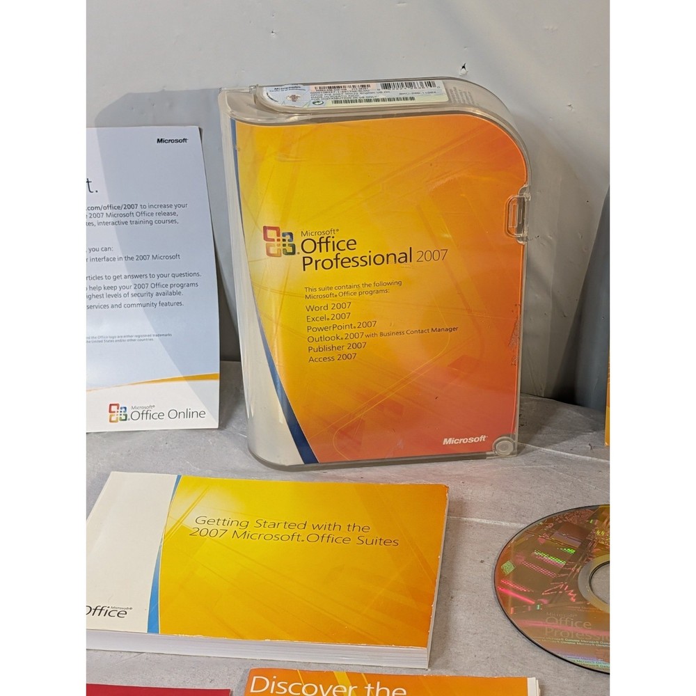 Microsoft Office Professional 2007 Windows Full Retail Version Open Box AS-IS