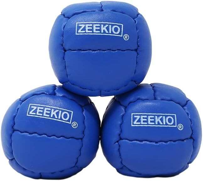 Professional 12 Panel Juggling Balls - Leather - Blue
