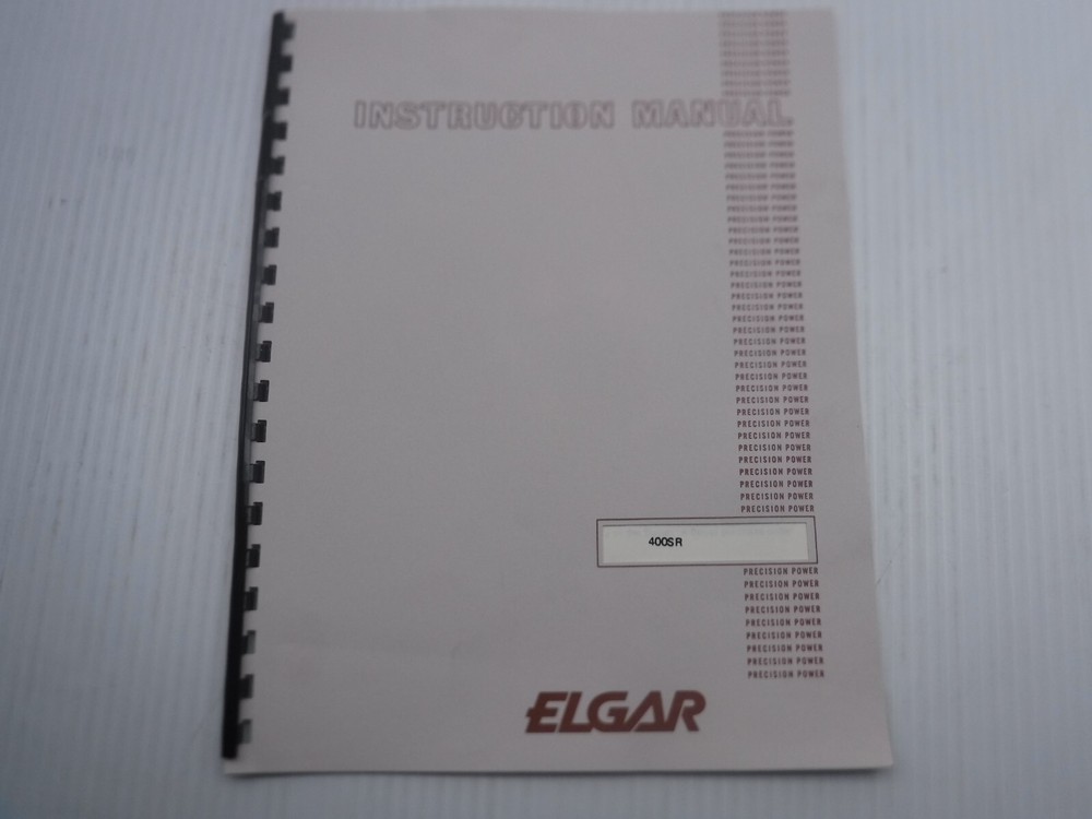Elgar 400SR Manual