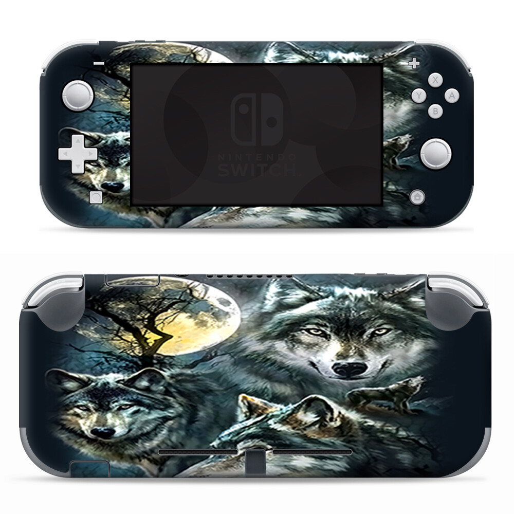 Skins Decals wrap for Nintendo Switch Lite - 3 Wolves Moonlight