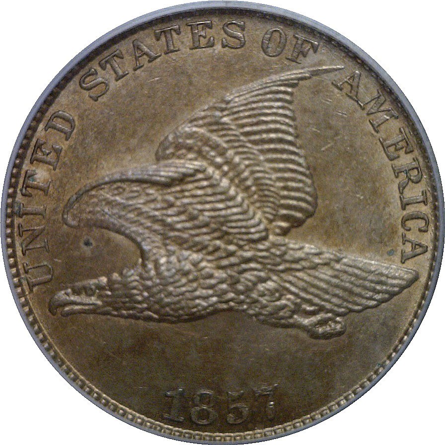 1857 Flying Eagle Cent PCGS MS-62