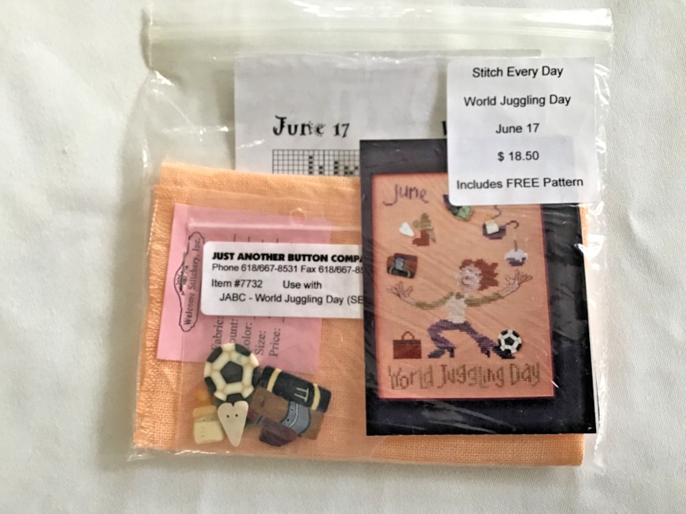 12 ~ Just Another Button Company Months Stitch Every Day ~Pattern Buttons Fabric