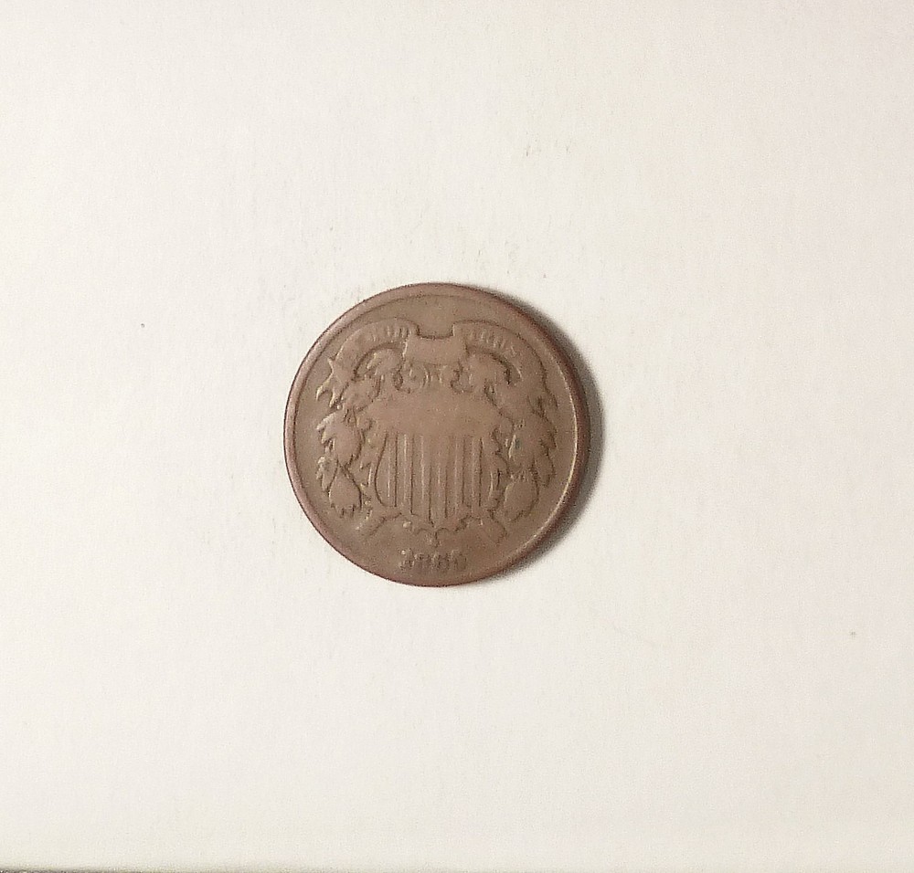 1865 US Two Cent Piece, grades VG, For the Type or Date Collector