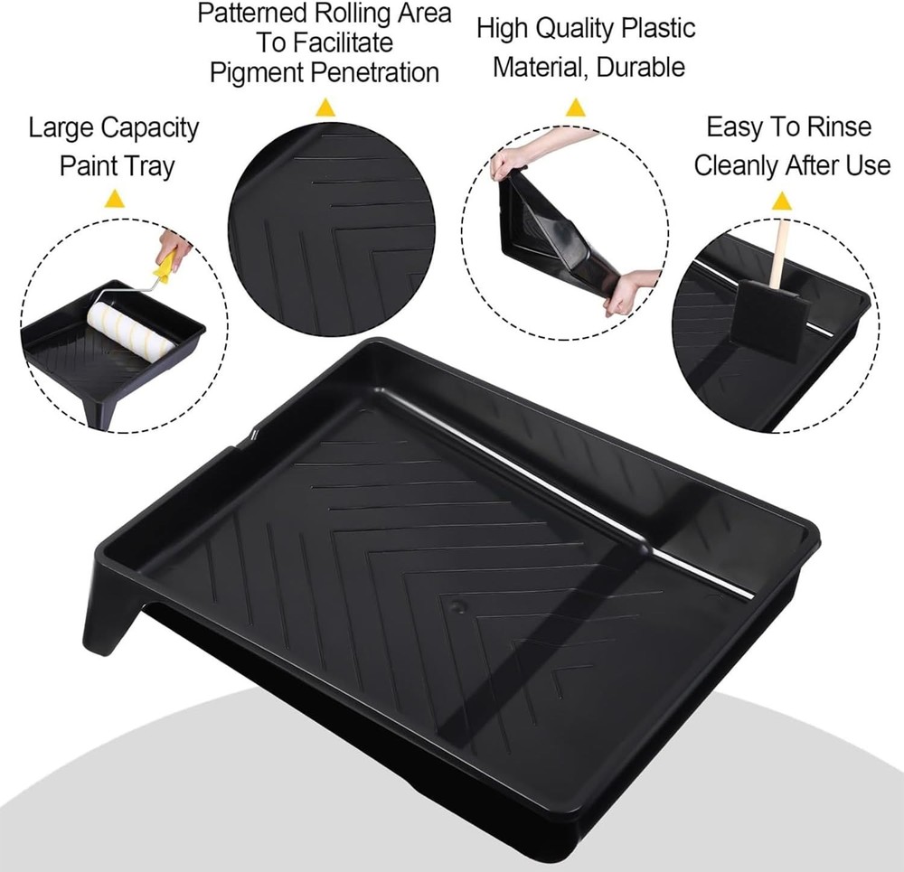 11-Piece Professional Paint Roller Kit - 9" & 4" Rollers with Extension Pole & T