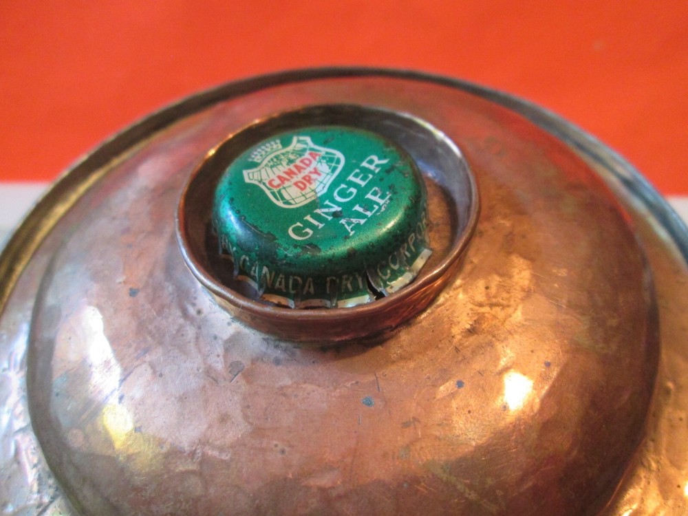 Old Copper Solid Unique Shape ORNATE Handcrafted HAMMERED SMALL POT W LID VTG