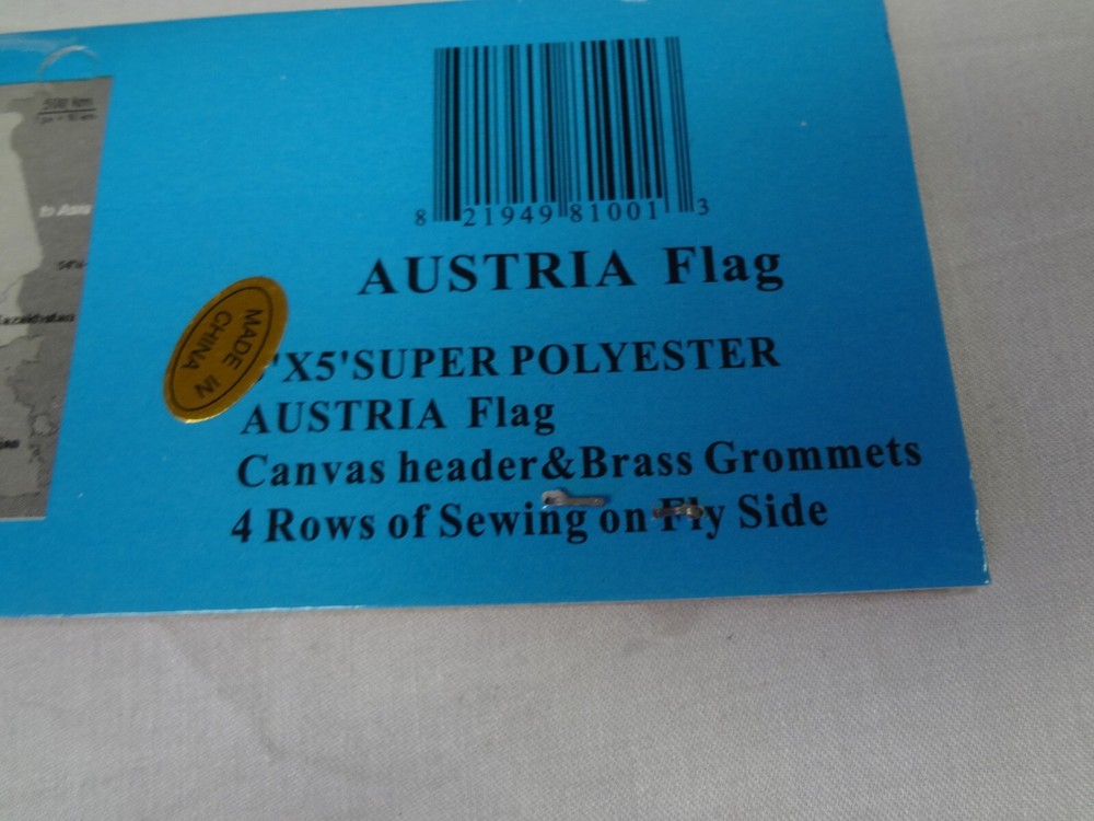 NWT AUSTRIA FLAG RED AND WHITE - NEW IN PACKAGE