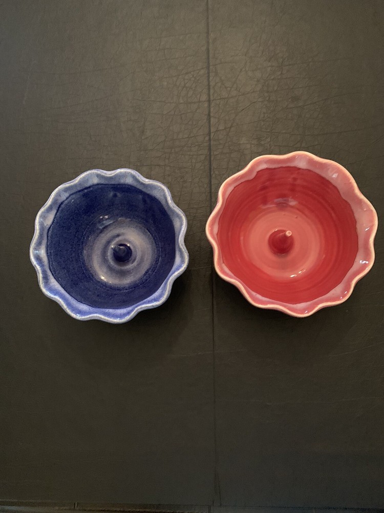 Pair of Handmade Apple Bakers Signed and Dated