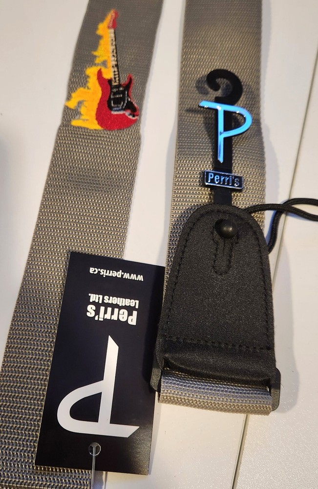 Embroidered Peri's 2" Cloth Guitar Strap (Guitar Design)