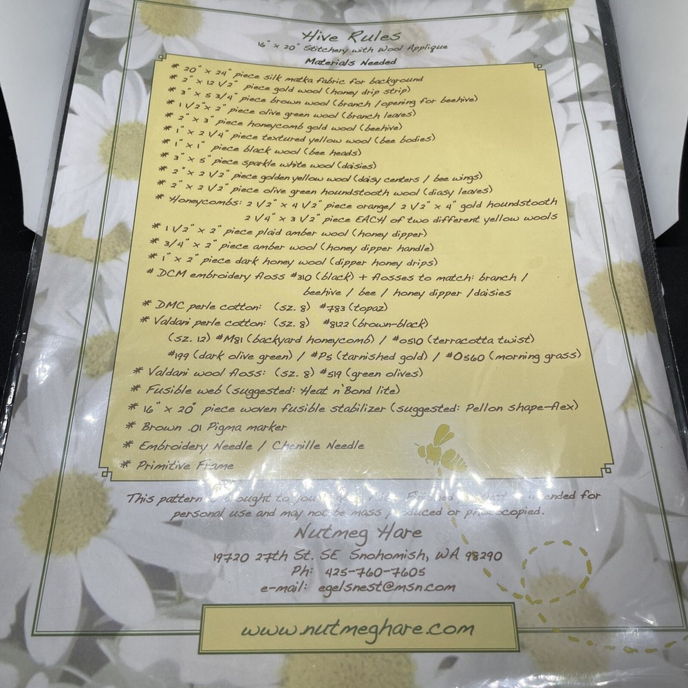 Nutmeg Hare #89 Hive Rules Pattern