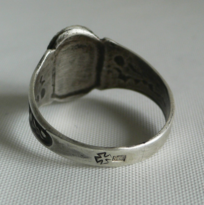 RING GERMAN WW2 WWII Oak Leaves & Acrons Silver Ring