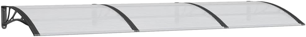 Door Canopy Black PC Large Durable Door Canopy Rectangular