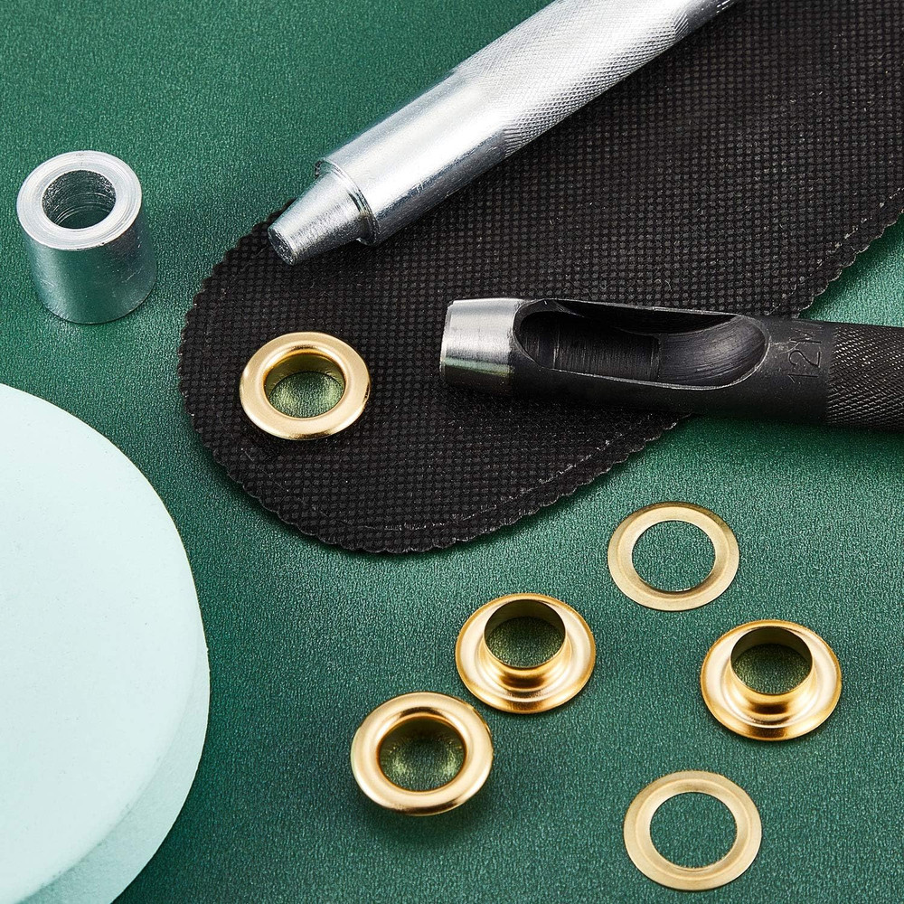 Pangda 100 Sets Grommet Eyelets Tool Kit, Grommet Setting Tool and Eyelets