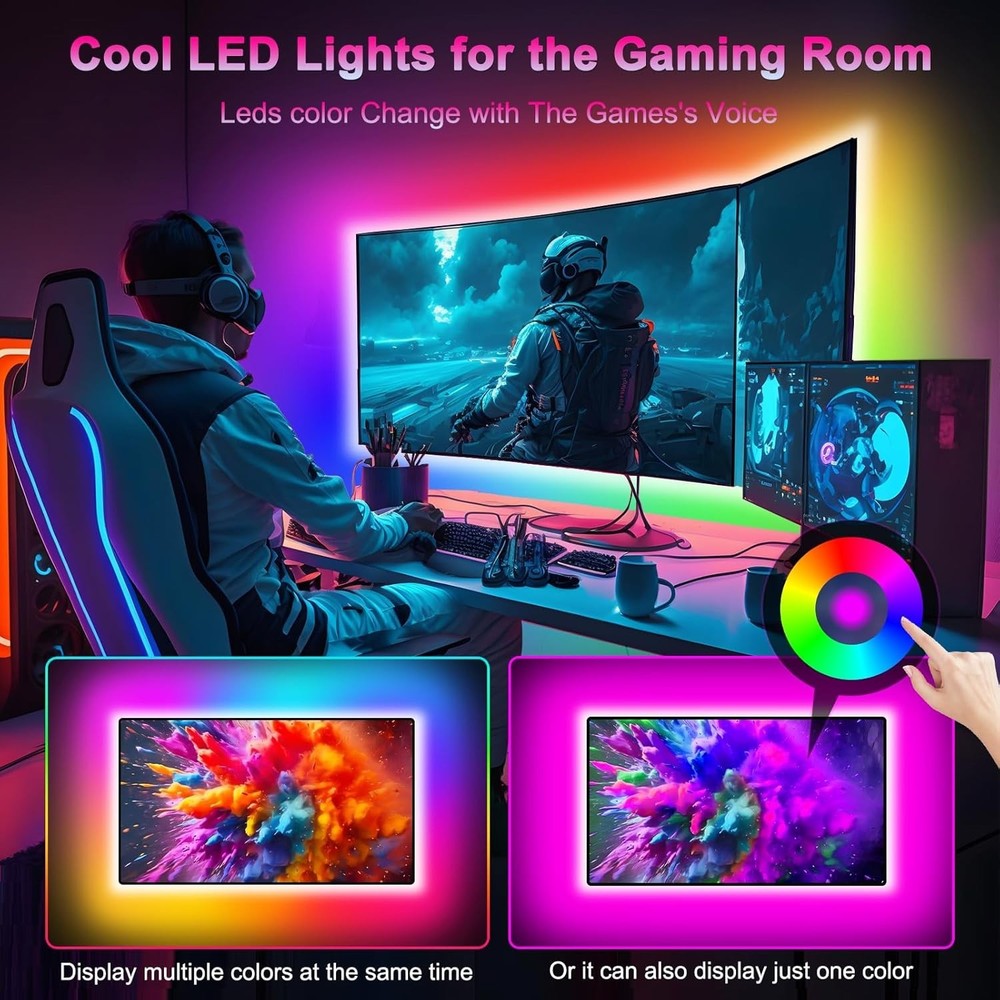 Dynamic 9.84ft LED Backlight for TVs - App Controlled Color Changing Experience