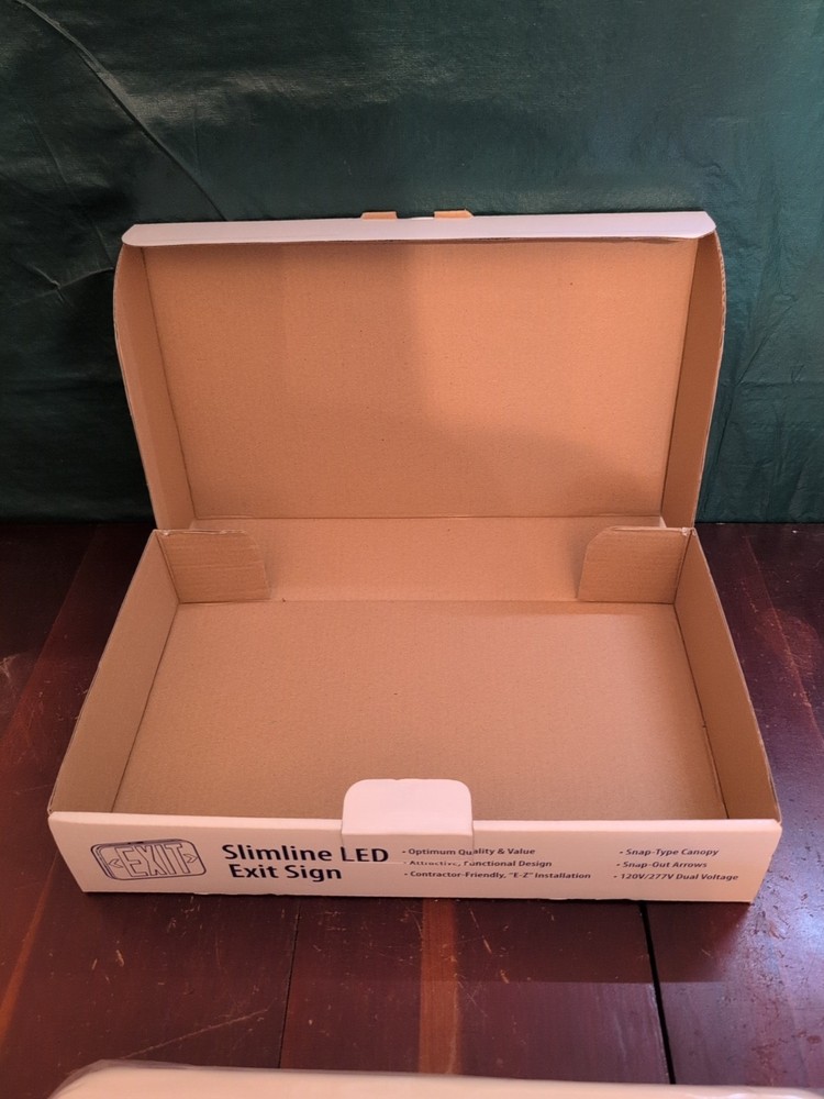 TCP Compact Exit Sign Red LED Emergency Exit Light Double Sided 22743 NOS