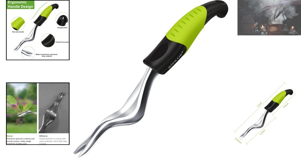 Compact Green Hand Weeder - Durable Weed Puller Tool for Effortless Weeding