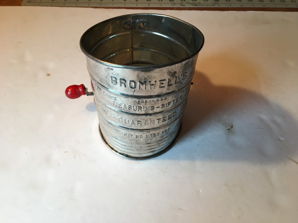 vintage bromwell's flour sifter