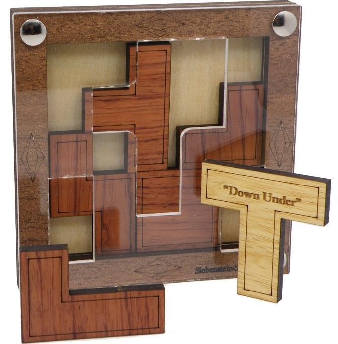 Down Under - Wooden Brain Teaser Puzzle Packing Problem