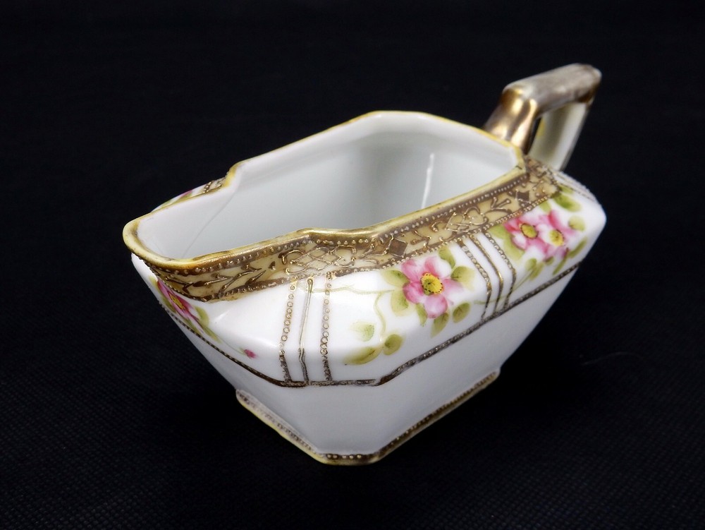 Nippon Creamer & Sugar Bowl, Hand Painted Nippon Rectangular Creamer & Sugar