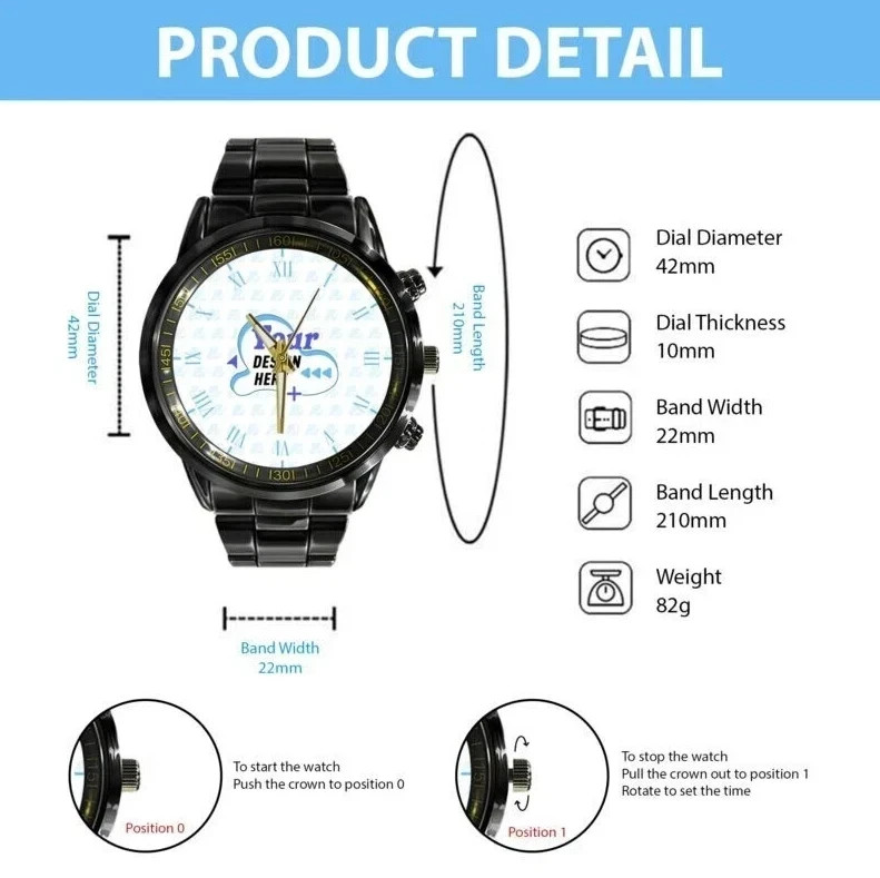 Personalized Harley--Davidsons Black Stainless Steel Watch