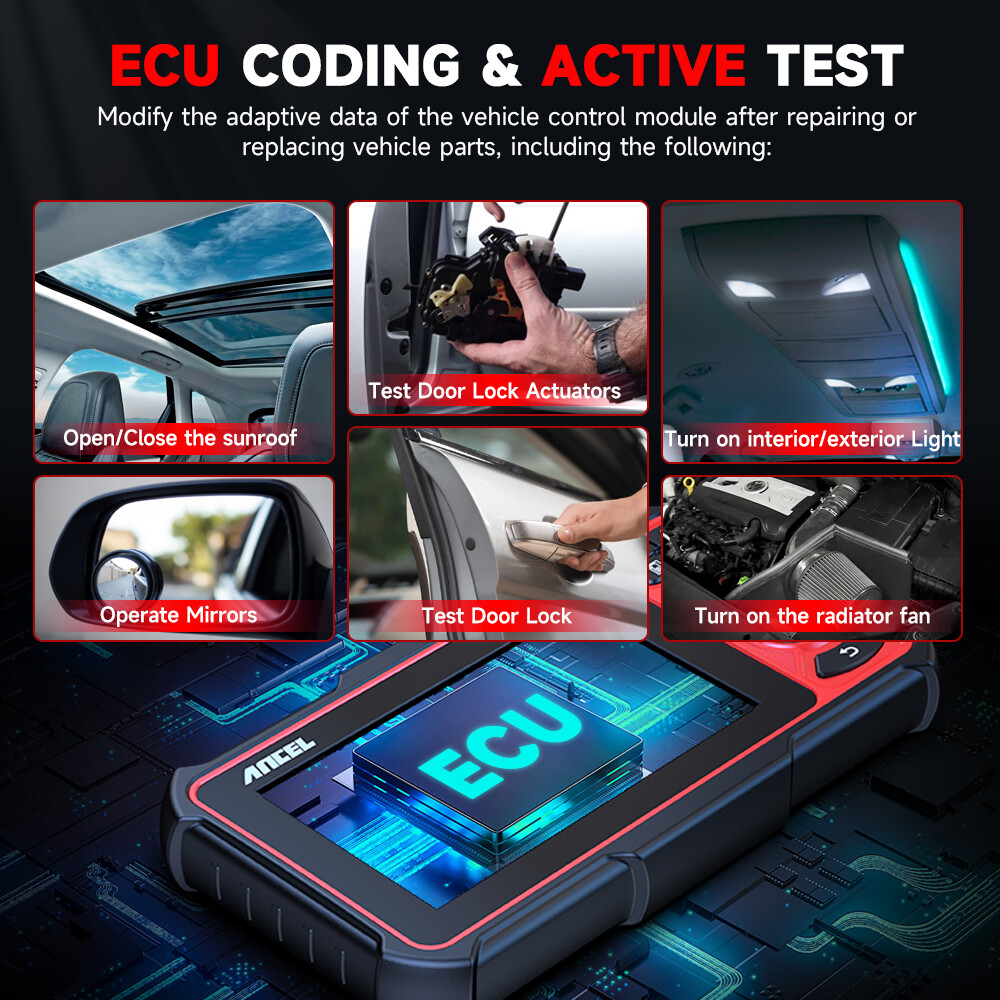 ANCEL DS300 Bidirectional OBD2 Scanner Car Diagnostic ECU Coding Relearn FCA