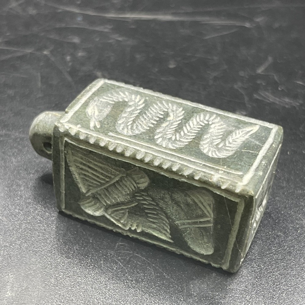 Unique Ancient Bactrian Kingdom Old Jasper Seal Stamp Pendant With Impression￼