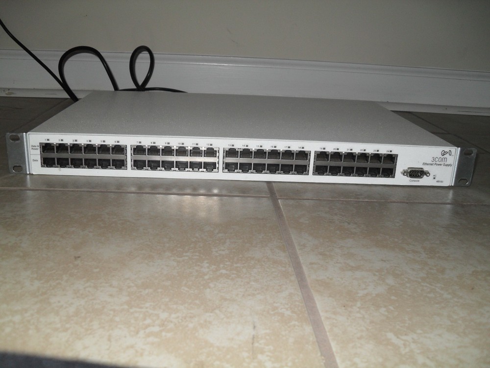3Com 3CNJPSE24 Ethernet Power Supply Network Switch 24Port powers up great!