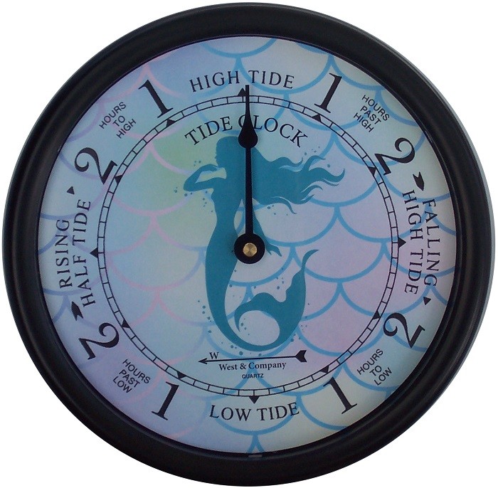 9 1/2" MERMAID TIDE CLOCK by WEST & CO