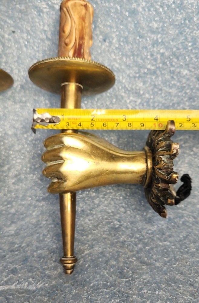 WOW! PAIR BRONZE SCONCES HAND ANDRE ARBUS MAISON CHARLES JOHN DEVOLUY REGENCY