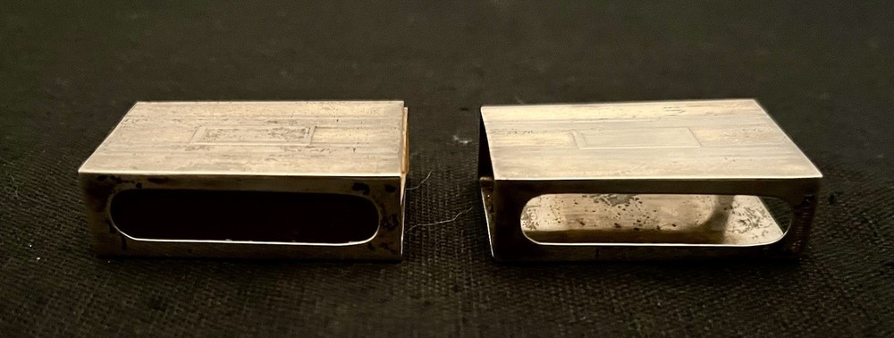 Pair Art Deco STERLING SILVER Matchbox Covers No Monograms