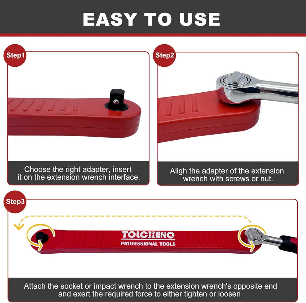 Offset Extension Wrench Set, Pro Zero Offset Extension Wrench Extender Tool with